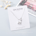 Shangjie Oem Joyas Weihnachten 2021 Geschenk Mode Halsketten für Frauen Hirsch Zirkon Halskette Schmuck Smart Sterling Silber Halskette